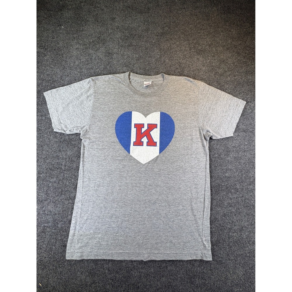Charlie Hustle Kansas City Heart K Graphic T-Shirt Mens Medium Heather Gray USA